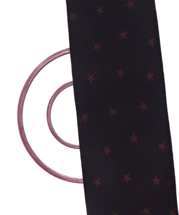 Dark Brown Colour Star Print Rayon Fabric